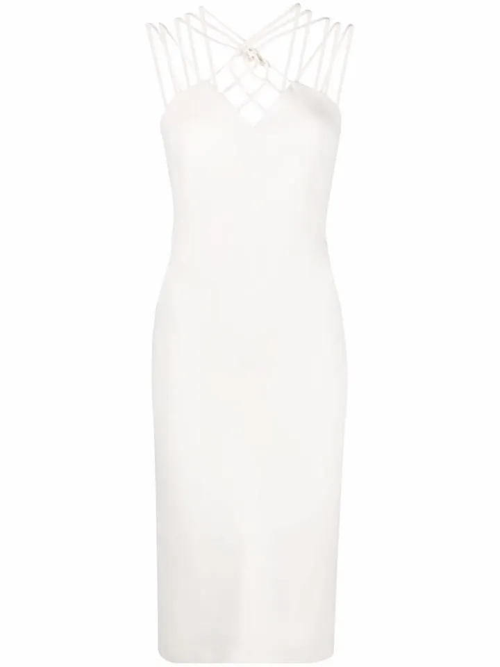 Strap-Detail Mid-Length Dress