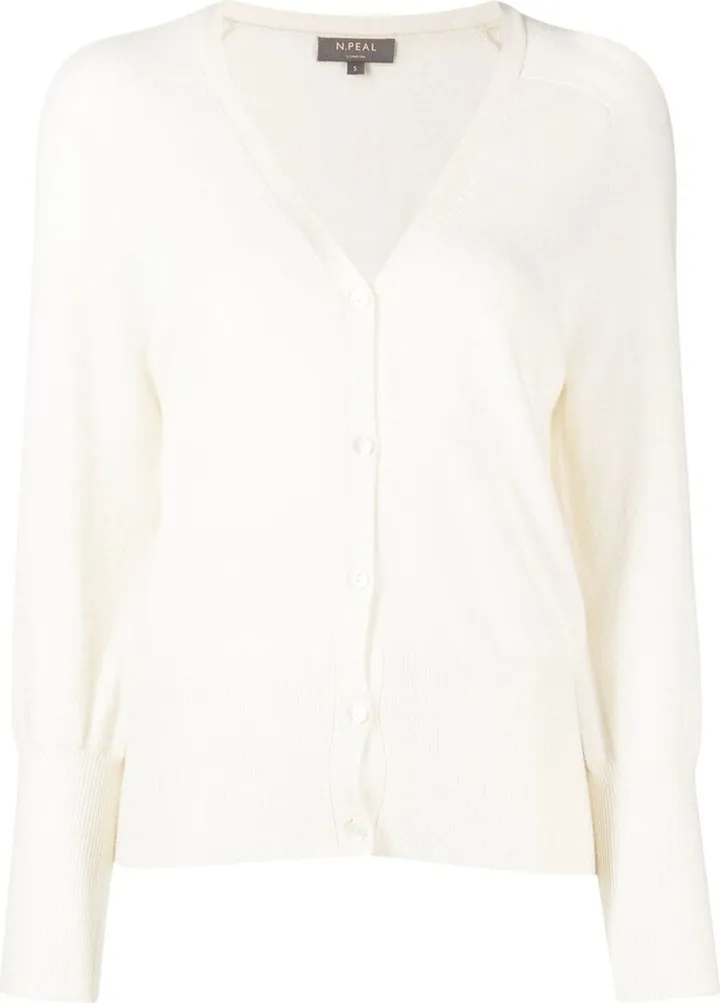 fine-knit V-neck cardigan
