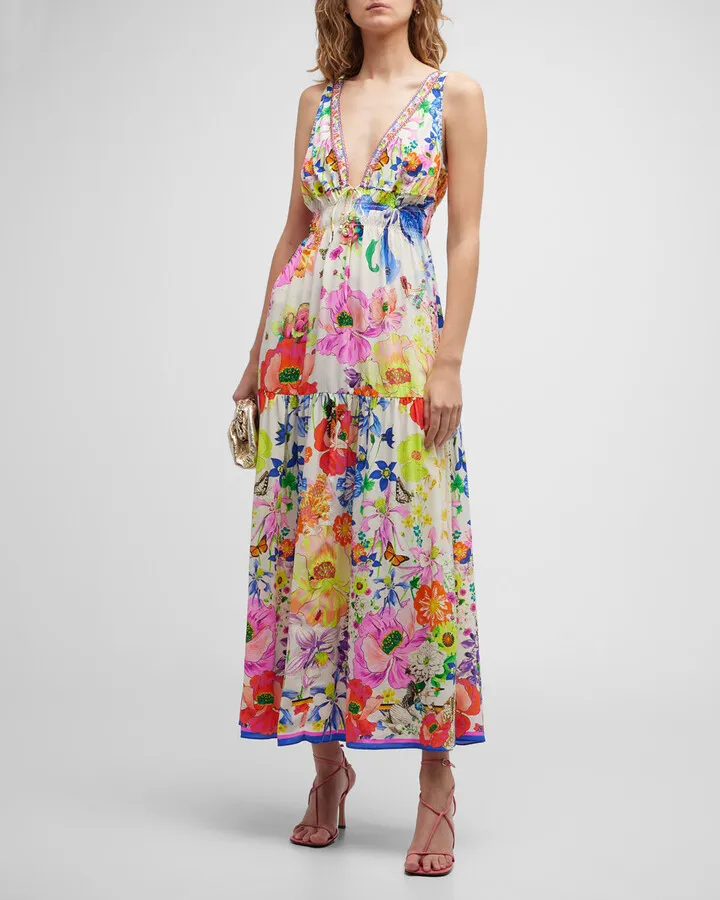 Fairy Gang Shirred Waist Long Dress