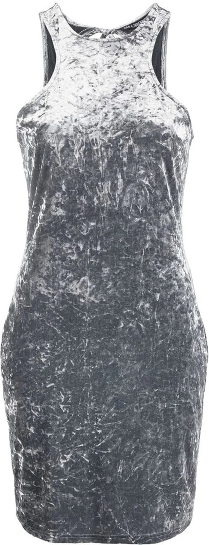 Crushed-Velvet Sleeveless Mini Dress