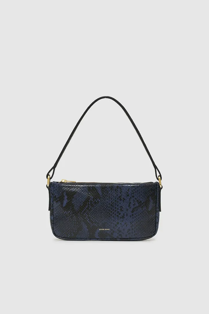 ANINE BING Bianca Bag in Blue Snake