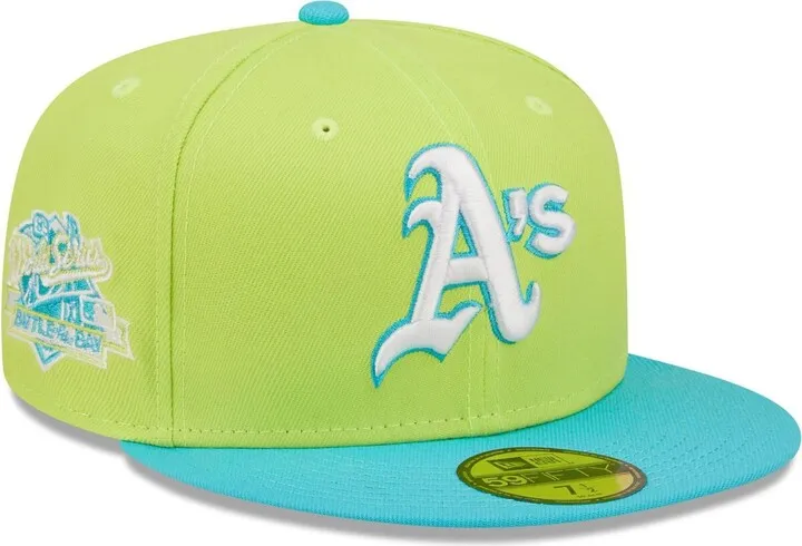Men's New Era Green Oakland Athletics 1989 World Series Cyber Vice 59FIFTY Fitted Hat