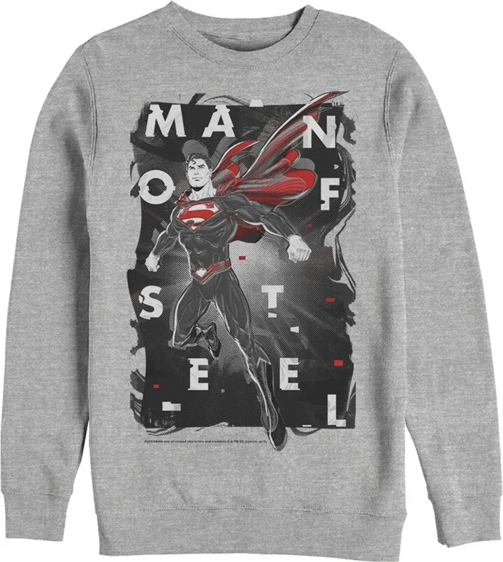 Men's Superman Man of Steel Sweatshirt - Athletic Heather - X Large
