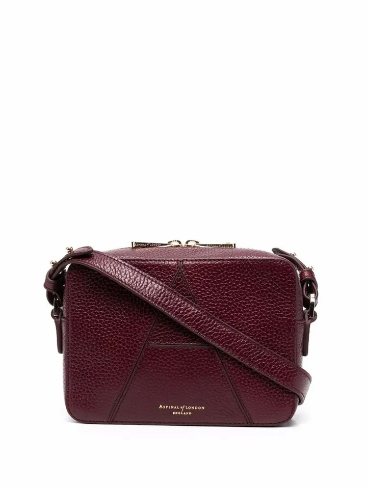 A leather camera bag