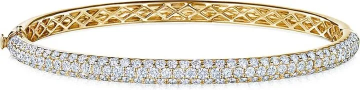 18kt yellow gold diamond Moonlight three-row medium bangle