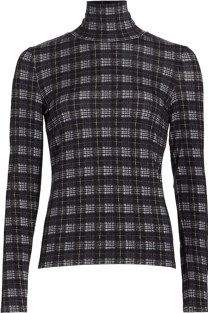 Plaid Turtleneck Top