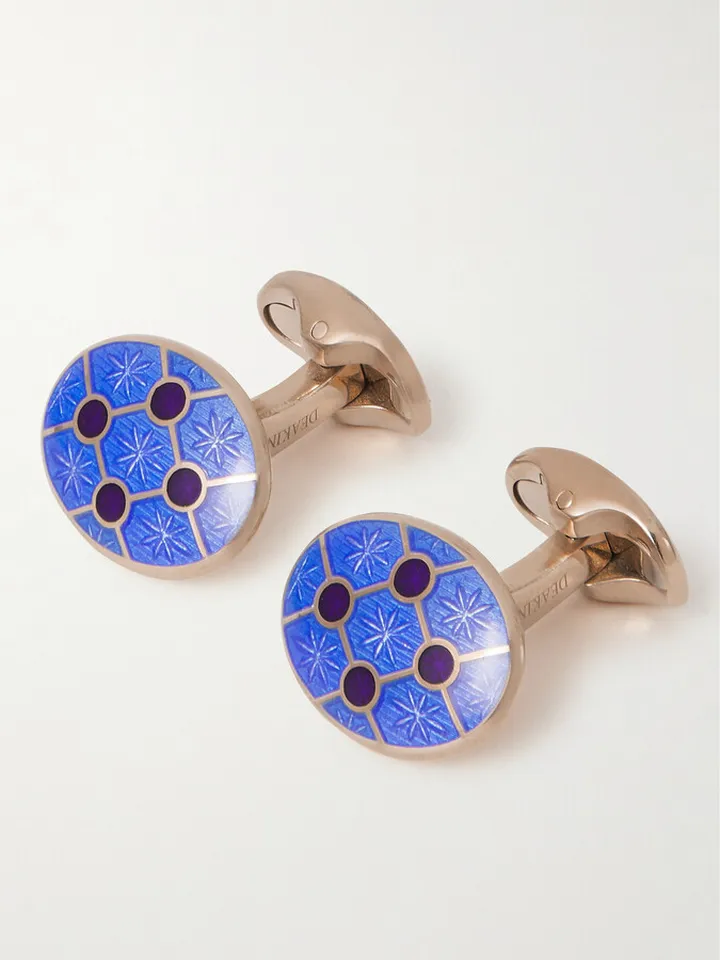 + Deakin & Francis Rose Gold-Plated and Enamel Cufflinks
