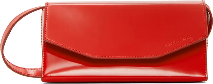 Ferragamo Red Mini Geometric Clutch