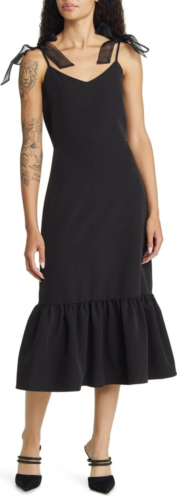 What a Gift Bow Strap Cocktail Midi Dress