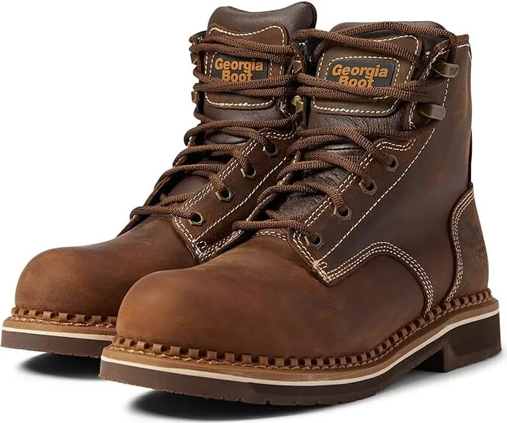Georgia Boot 6 Work Leather Comp Toe (Brown) Women's Boots