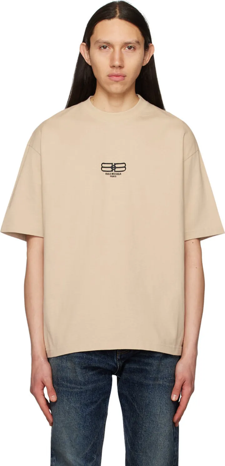 Balenciaga Beige BB Paris Icon T-Shirt