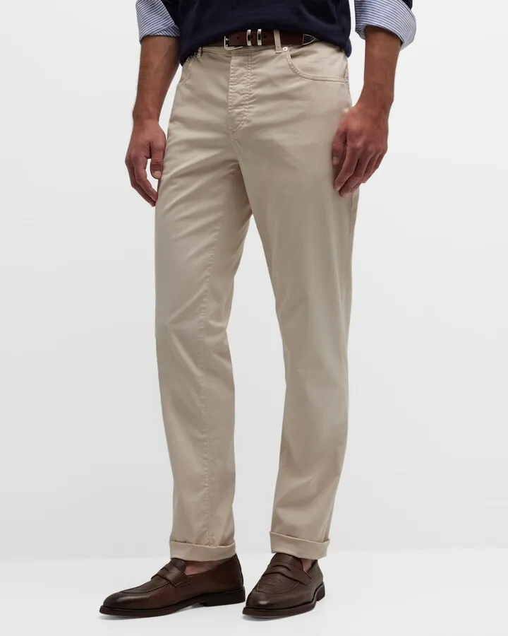 Men's Cotton-Stretch 5-Pocket Pants