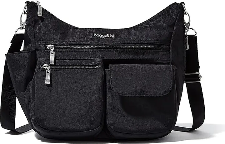 Baggallini Modern Everywhere Bag (Black Cheetah Emboss) Cross Body Handbags