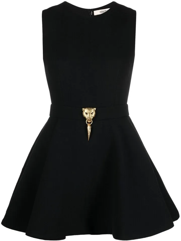 Jaguar-Buckle Skater Dress