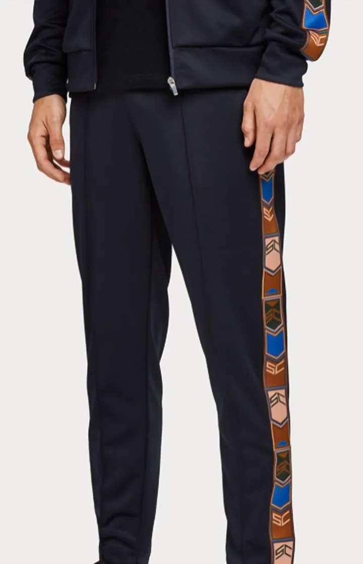 Tape Detail Track Pants in Black