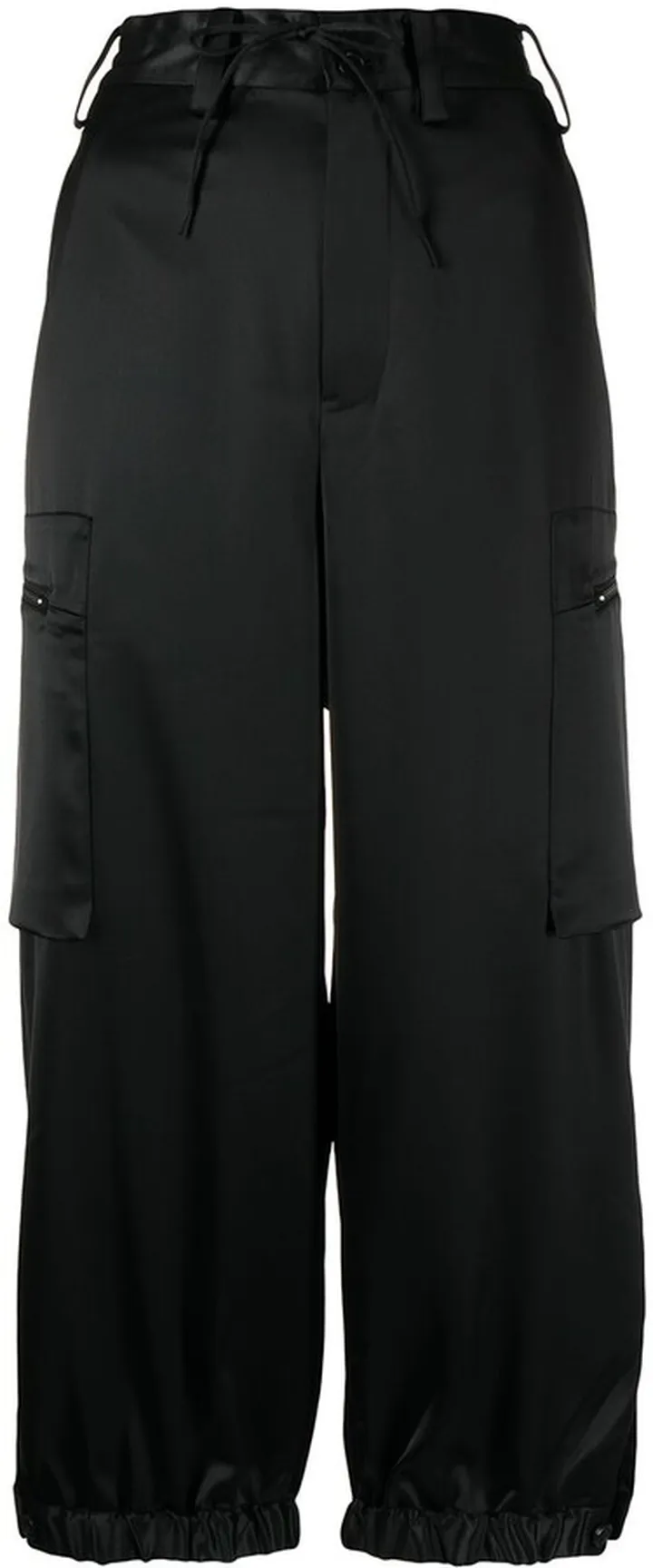 Satin-Effect Cropped Track Pants