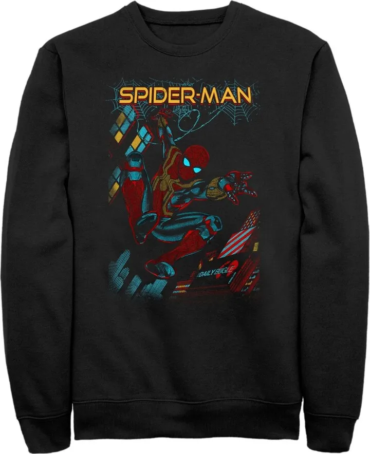 Men's Marvel Spider-Man: No Way Home Slinging Cover Sweatshirt - Black - Medium