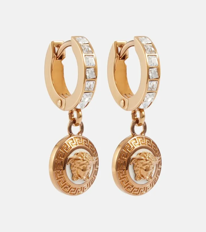 Medusa embellished hoop earrings