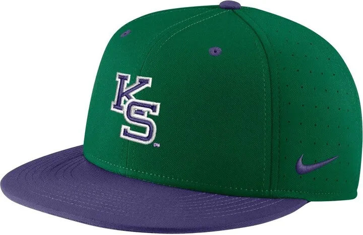 Men's Nike Green Kansas State Wildcats Aero True Baseball Performance Fitted Hat