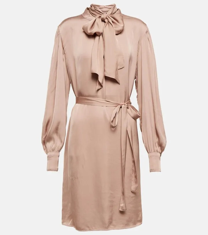 Evelyn satin shirt mini dress
