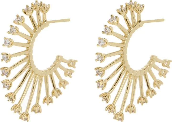 Gold Plated Crystal Burst Stud Earrings