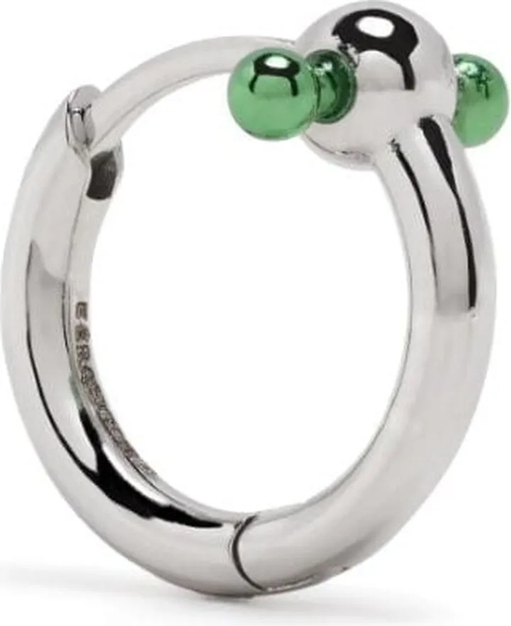 18kt white gold Bar mini hoop earring