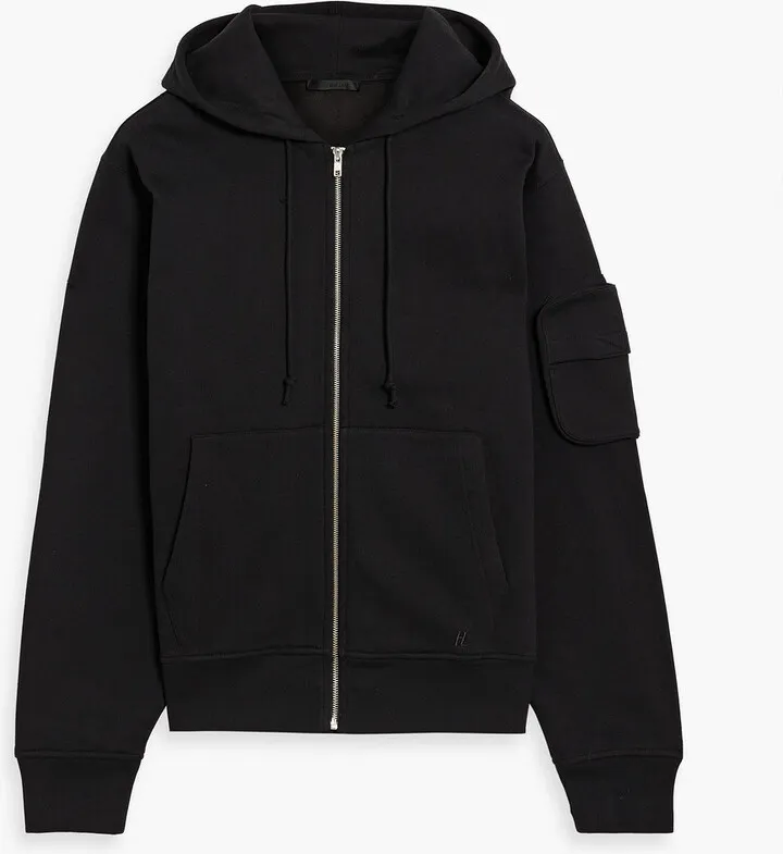 Cotton-blend fleece zip-up hoodie