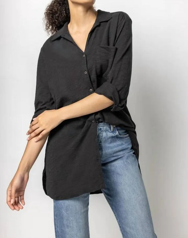 Buttondown Tunic in Black