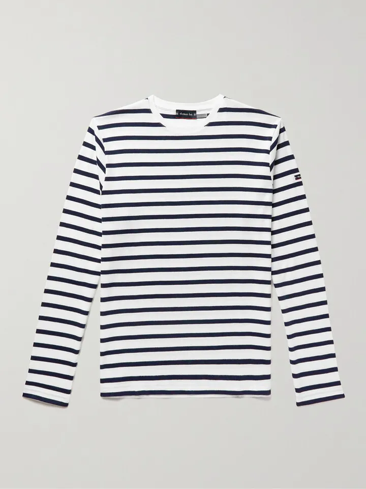 Slim-Fit Striped Cotton-Jersey T-Shirt