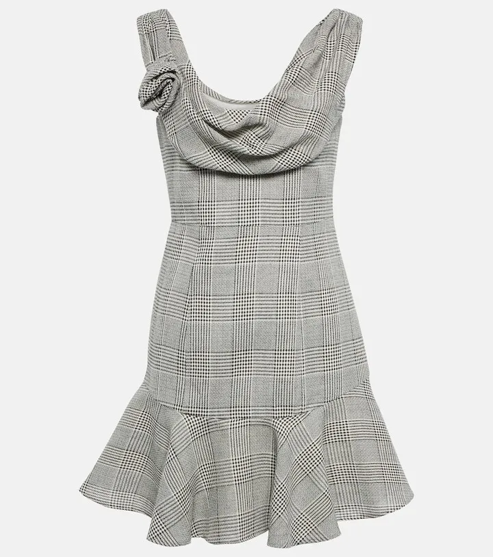 Prince De Galles wool minidress