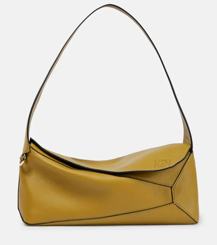 Puzzle slouchy leather shoulder bag