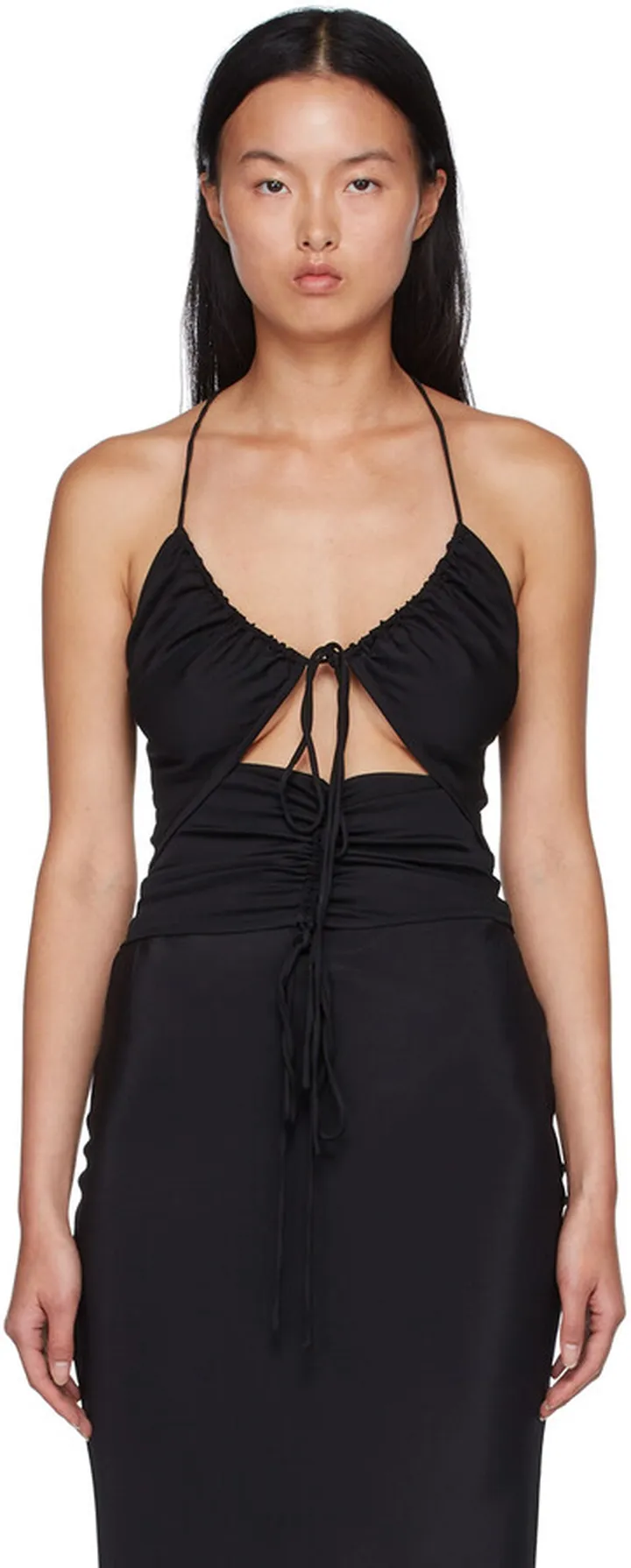 Christopher Esber Black Viscose Halter Top
