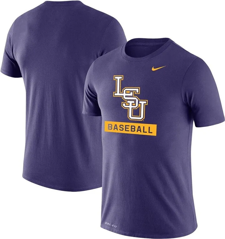 Men's Nike Purple Lsu Tigers Baseball Logo Stack Legend Performance T-shirt