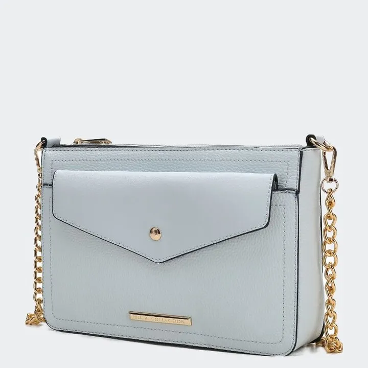 MKF Collection by Mia K Maribel Vegan Leather Women’s 3-In-1 Crossbody Bag - Blue
