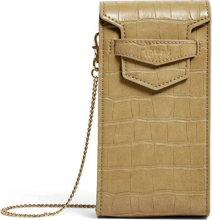 Harrods Mini Croc-Embossed Nano Bag