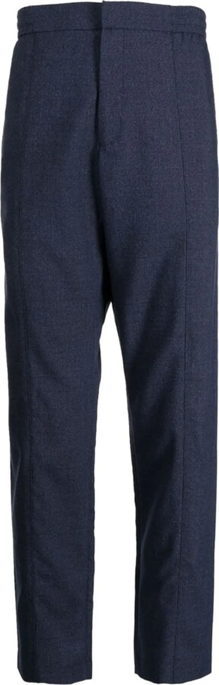 Elasticated-Waist Straight-Leg Trousers