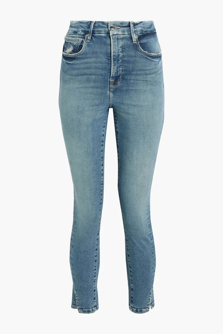 Good Legs cropped distressed high-rise skinny jeans