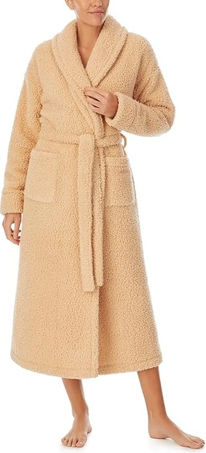 Sanctuary 50 Long Sherpa Robe (Beige) Women's Robe