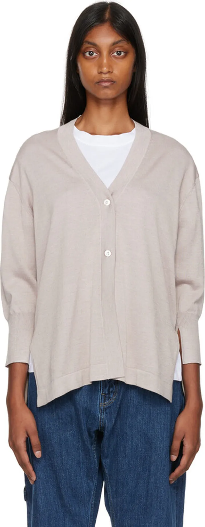 Studio Nicholson Beige Carmella Cardigan