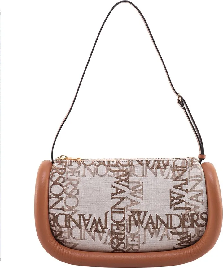 Canvas shoulder bag with all-over logo