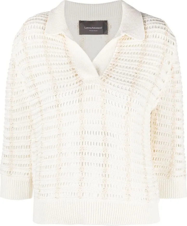 Three-Quarter Knitted Polo Shirt