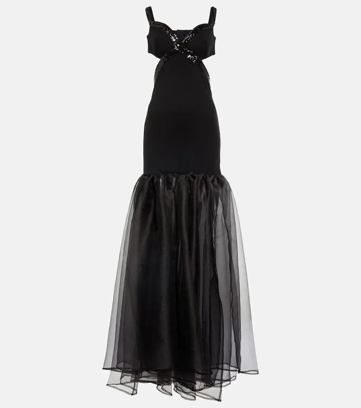 Emmaline sequined ponte maxi dress