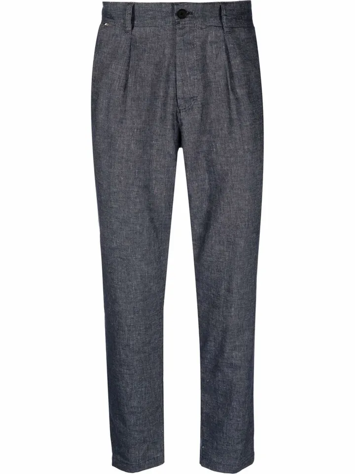 Pleat-Front Ankle-Crop Trousers
