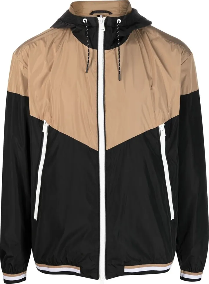 Panelled Hooded Bomber Jacket