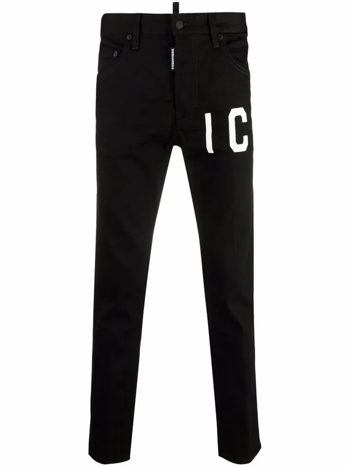 Icon logo-print skinny jeans