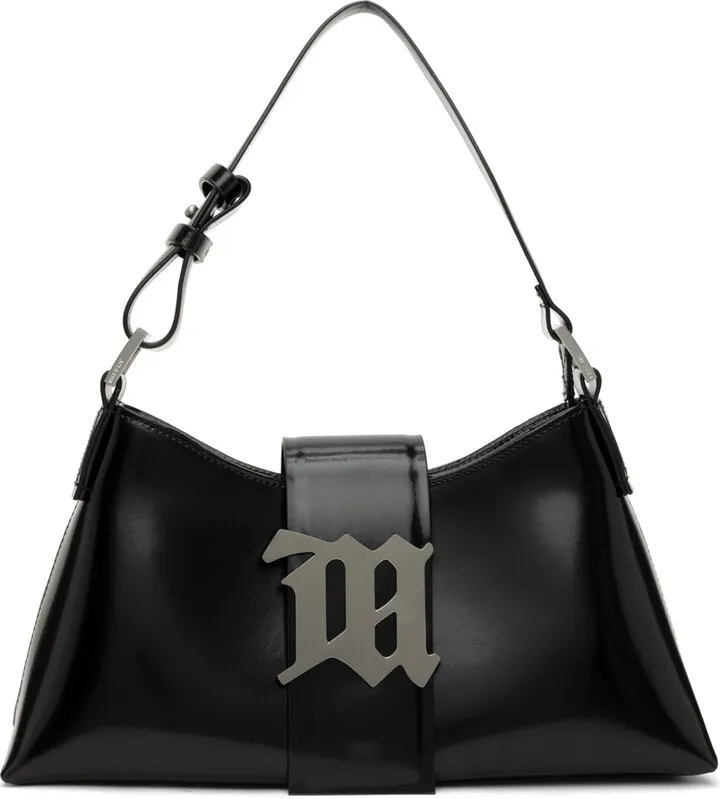 MISBHV Black Medium Leather Shoulder Bag