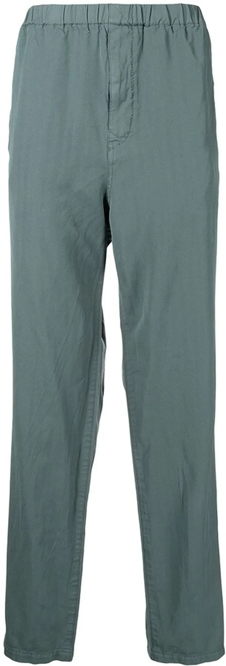 Elasticated-Waist Straight-Leg Trousers