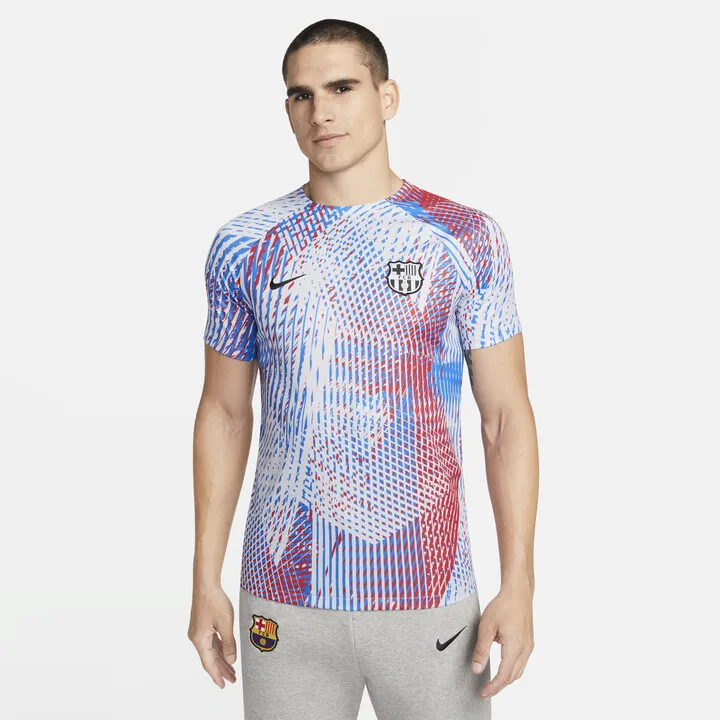 FC Barcelona Nike Men's Dri-FIT Pre-Match Soccer Top in White