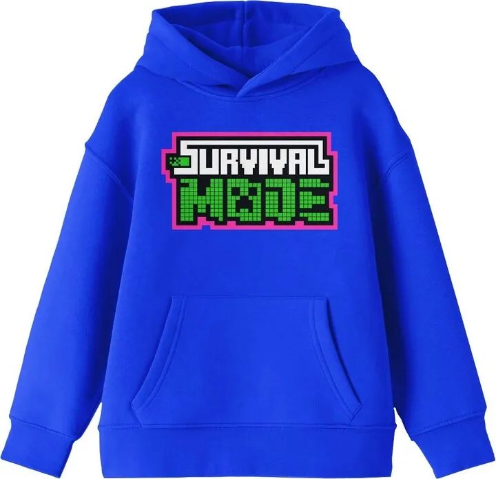 Minecraft Survival Mode Boy’s Royal Blue Sweatshirt-Large