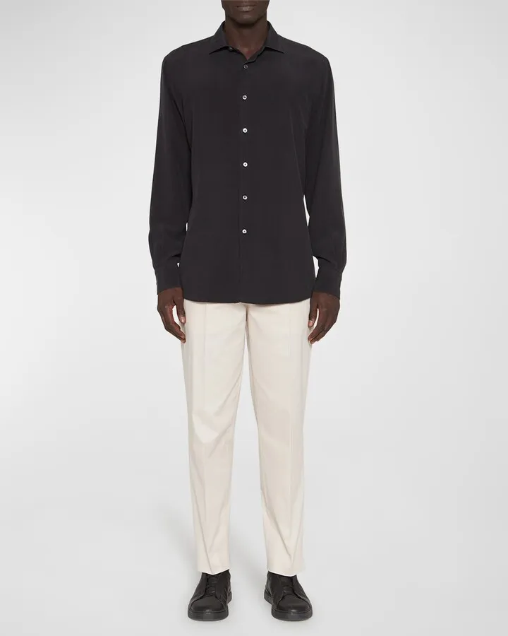 Men's Washed Silk Sport Shirt